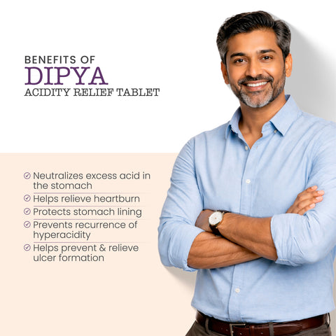 Dipya Acidity Relief Tablets for Acid Reflux, Heartburn & GERD